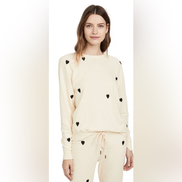 THE GREAT. Pants - THE GREAT. Cream and Black embroidery Heart Pantsuit. S( 2pc)